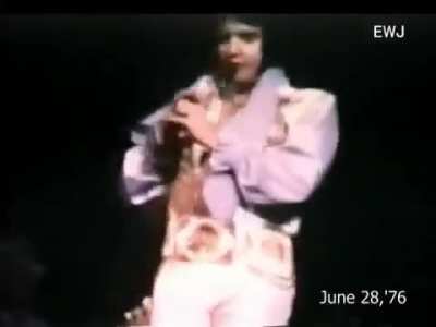 Elvis performing in Philadelphia, Pennsylvania, June 28, 1976.