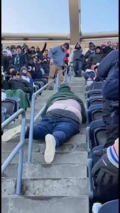 Man this stadium is steep…