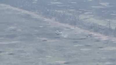 Russian tank made a U-turn and attempted to escape, however it could not out run the Javelin missile. 110th Brigade