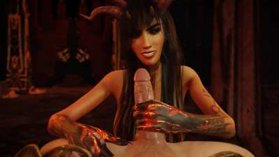 Cumming in Xana's mouth (Kaeg Antonovich) [Might and Magic]