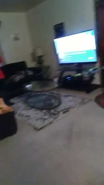Sister is scared of drones doing flips.