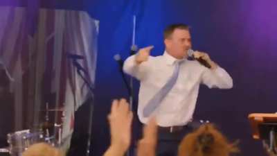 Right-wing pastor Greg Locke used his sermon today to allege that there are child-trafficking 