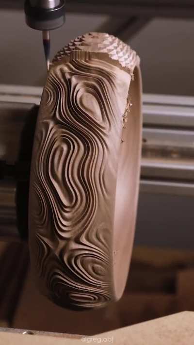 I CNC carved a bowl with a perlin noise pattern!