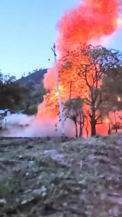 House of LeT militant Farooq Teedwa blown up in blast in Kalaroos - Kupwara North Kashmir.