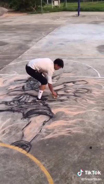 This amazing drawing of Ace, using FIRE🔥