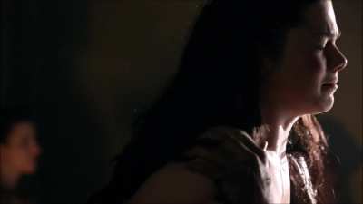 Jessica Grace Smith learning her new role as a sex slave in Spartacus