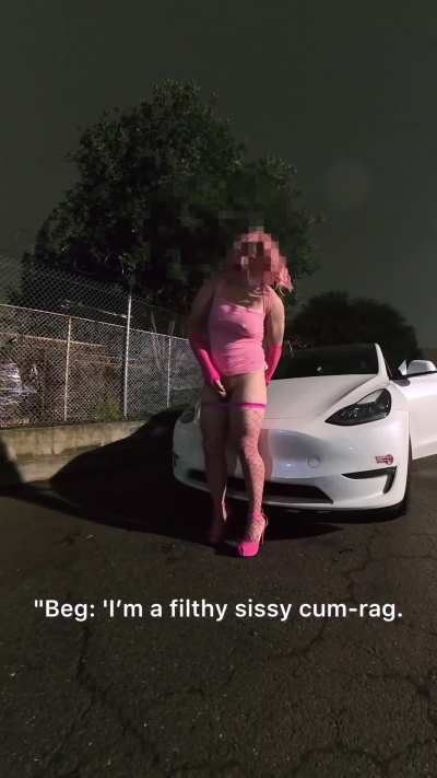 Pink Lipstick Sissy Rides Dildo in Public & Earns Pathetic Cum Reward 🩷