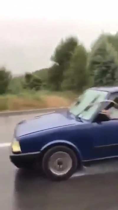 Why would someone try this if their windshield wiper has broken...