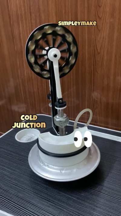 Self designed and 3D printed a Low temperature difference (LTD) Stirling engine model. Took some effort to make the PLA plastic parts leak proof and smooth out pistons. Now it’s running in hot water, the delta T is 65 deg C