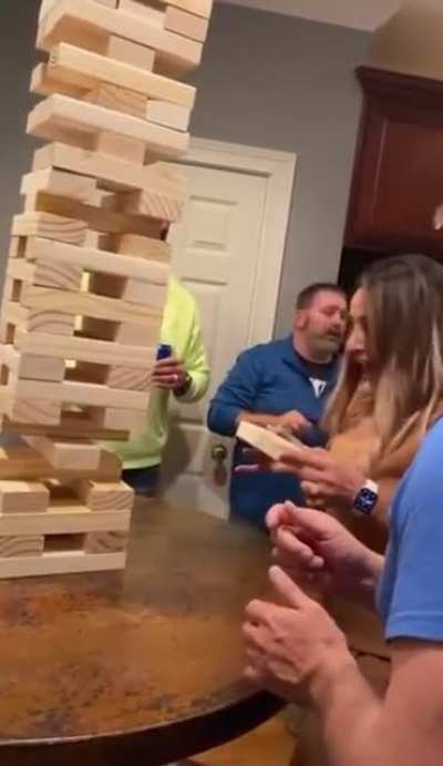 It's falling bricks