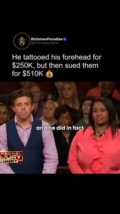 He tattooed the company name on his forehead for $250K 😳—but it ended up being an April Fools' prank.