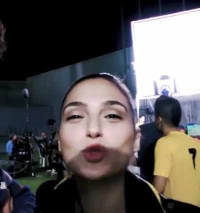 Playful Gal on the set