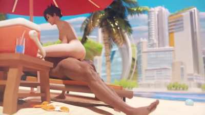 Tracer at the beach.