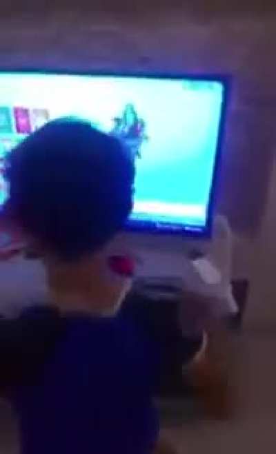 I caught my brother dancing fortnite