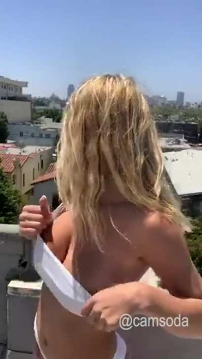 A Bit Embarrassed on a Rooftop [OC]