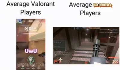 Virgin Valorant vs Chad TF2 Player