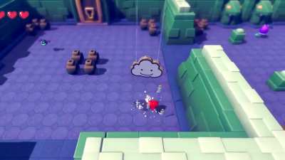 Timelapse of making a Zelda-styleDungeon for our game where you play as a cloud (yes) and rain swords (also yes) + Gameplay at end!