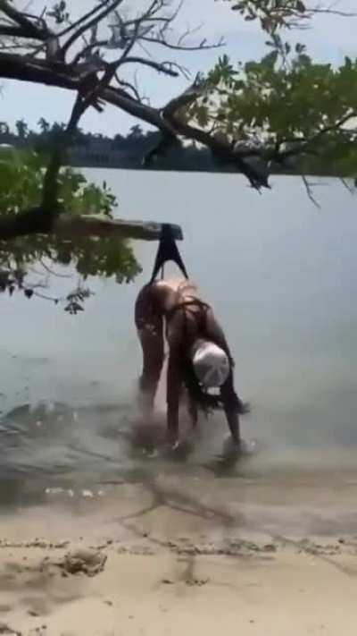 Jumping down from a tree