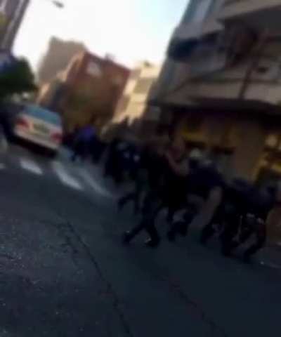Bare handed against shotguns. today in Iran.