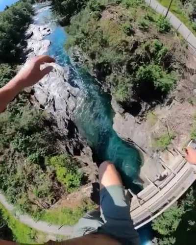 Precision jump from a bridge