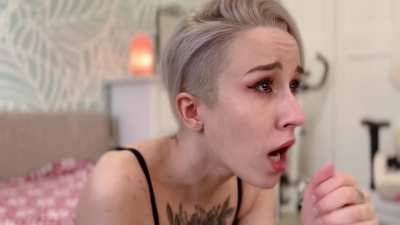 Gagging on dildo