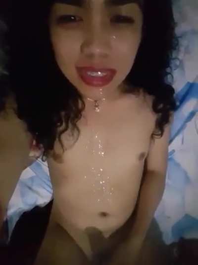 Asian girl Cum Covered 