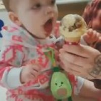 Baby's first taste of ice cream 🍦