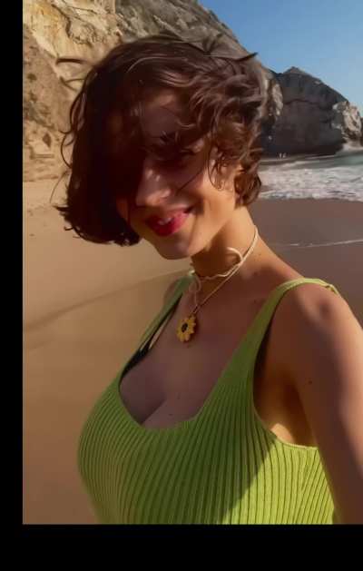Solomia Maievska on the beach