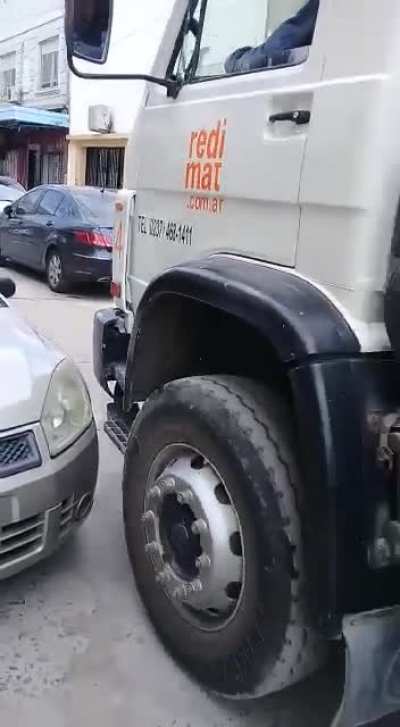 WCGW when parking and having the front end of the car sticking out a metre into the middle of the street.