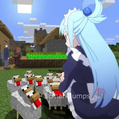 Aqua Gets Surrounded by Cocks