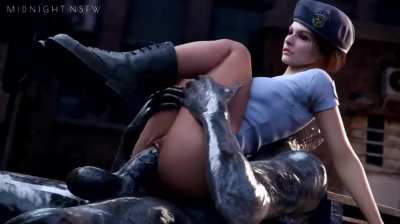 Jill gets fucked by Nemesis (Midnightnsfw) [Resident Evil]