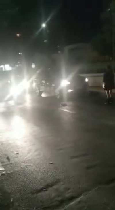 Blocking the road when…