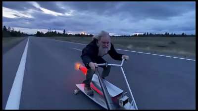Undercover santa blastin jet scooter
