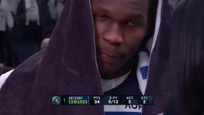 [Highlight] Anthony Edwards is full of praise for his teammates in the post game interview after Minesotta's game 4 win