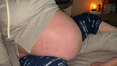 Moving around is getting hard for her these days… gf (34 weeks w/one baby)