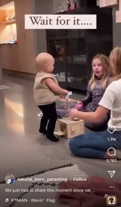 Big sisters overjoyed to see baby brother’s first steps