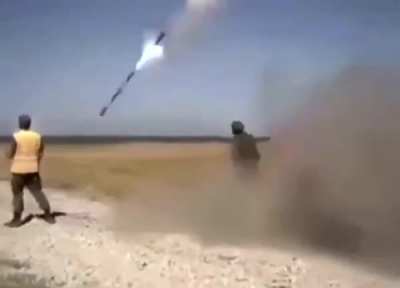 Narrowly avoiding being hit by an out of control missile.