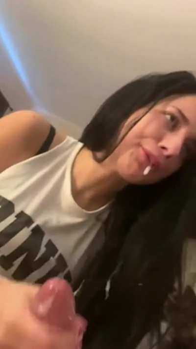 When your boyfriend knows you don't like cum in your mouth, but he does it anyway..
