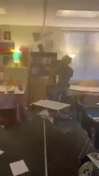 There was a school shooting in Texas today and this is the shooter getting his ass beat right before the shooting. [news link in comments]