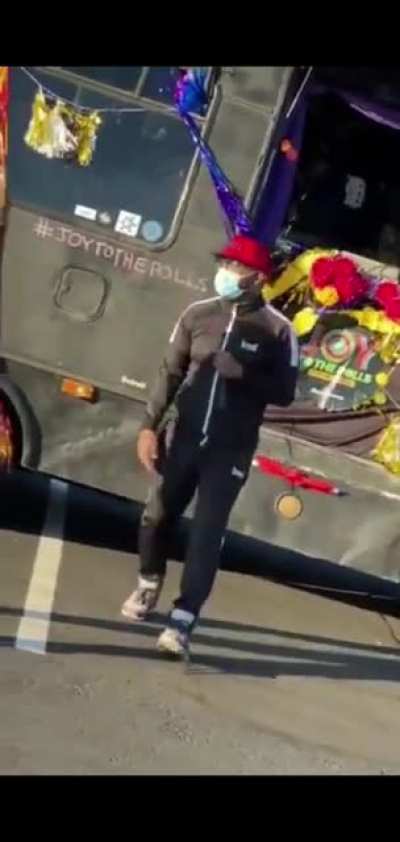 Royce at the polls in Michigan earlier today showing love to the voters