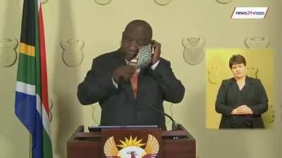 Our president struggling to put a face mask on after announcing our first lockdown it was even worse witnessing this when it was live