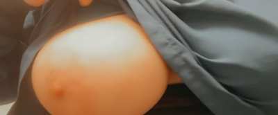 Big Tit drop at work