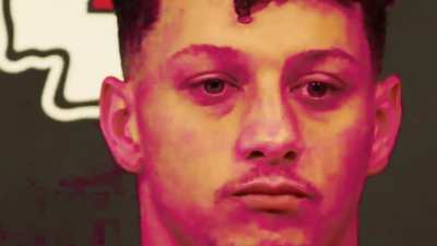 Mahomes eyebrows almost launch into orbit over the words 