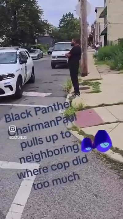 Black Panther Party Chairman G, licensed and armed, exercises his Second Amendment rights, swarmed by 4 officers and 3 patrol cars in a Philly neighborhood, confronting racial‑profiling and over‑policing policies. (fuck)
