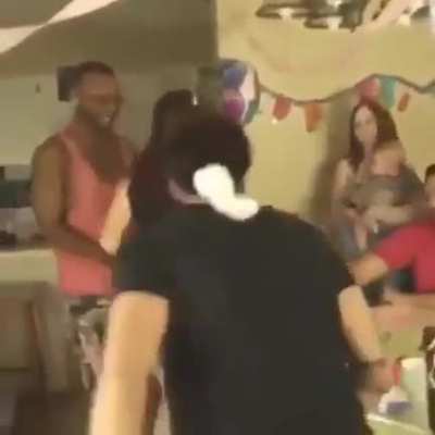 Here's something you don't often see while celebrating