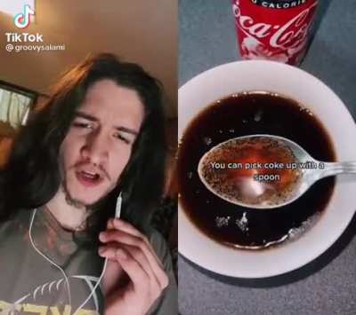 You can't pick coke up with a fork...