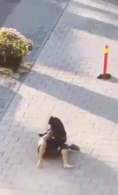 Attack with some big metall scissors