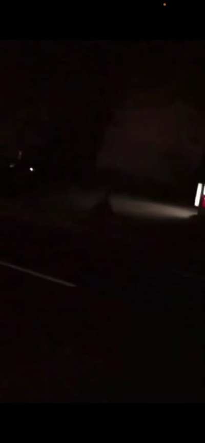 Naked meth head chases a random car