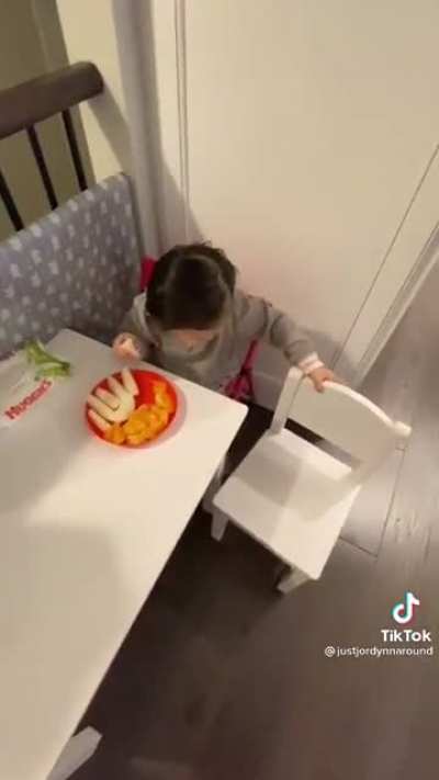 Mom asking if she can sit with her daughter