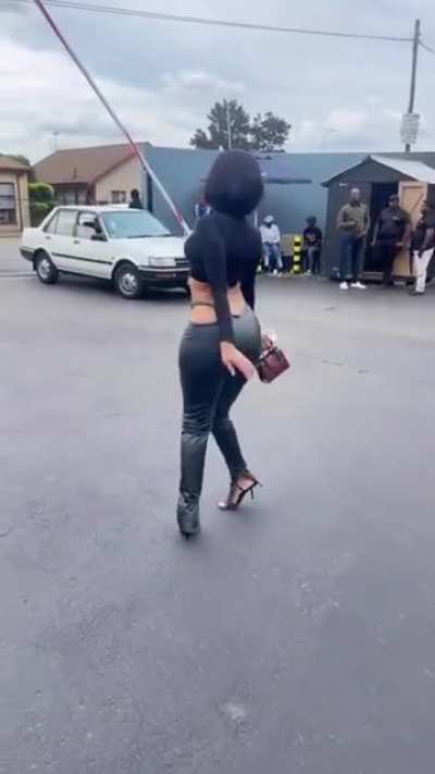 She stops traffic